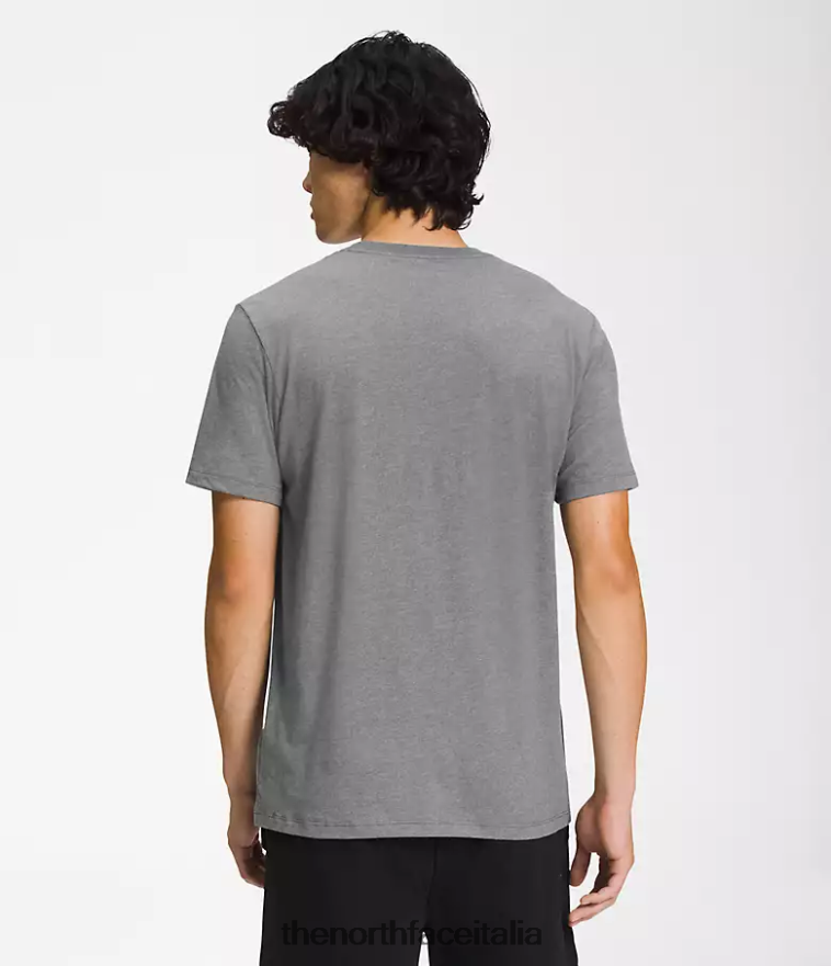 The North Face vestiario 460N8D1300 tnf grigio medio erica/tnf bianco uomini T-shirt a mezza cupola a maniche corte