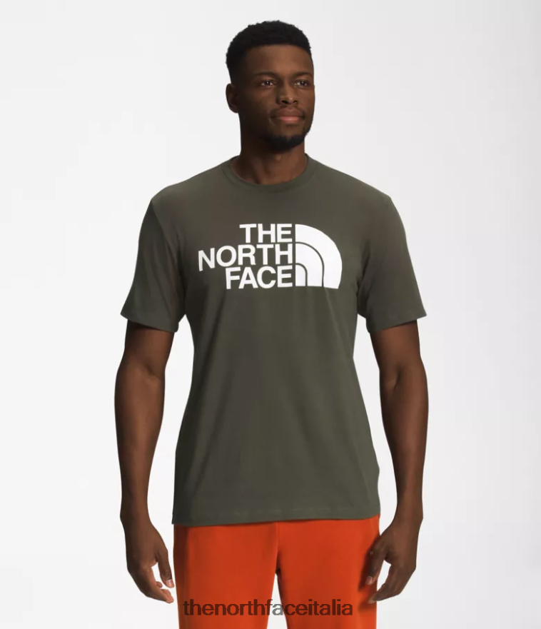 The North Face vestiario 460N8D1303 nuovo verde tortora/bianco tnf uomini T-shirt a mezza cupola a maniche corte
