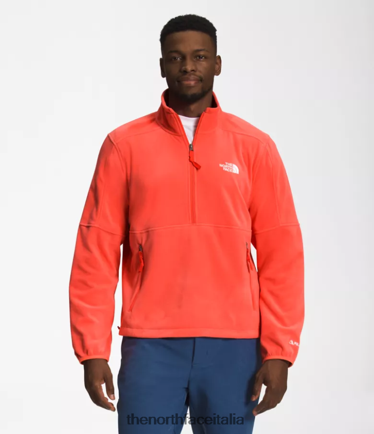 The North Face vestiario 460N8D303 arancione retrò uomini tnf polartec 100 -zip