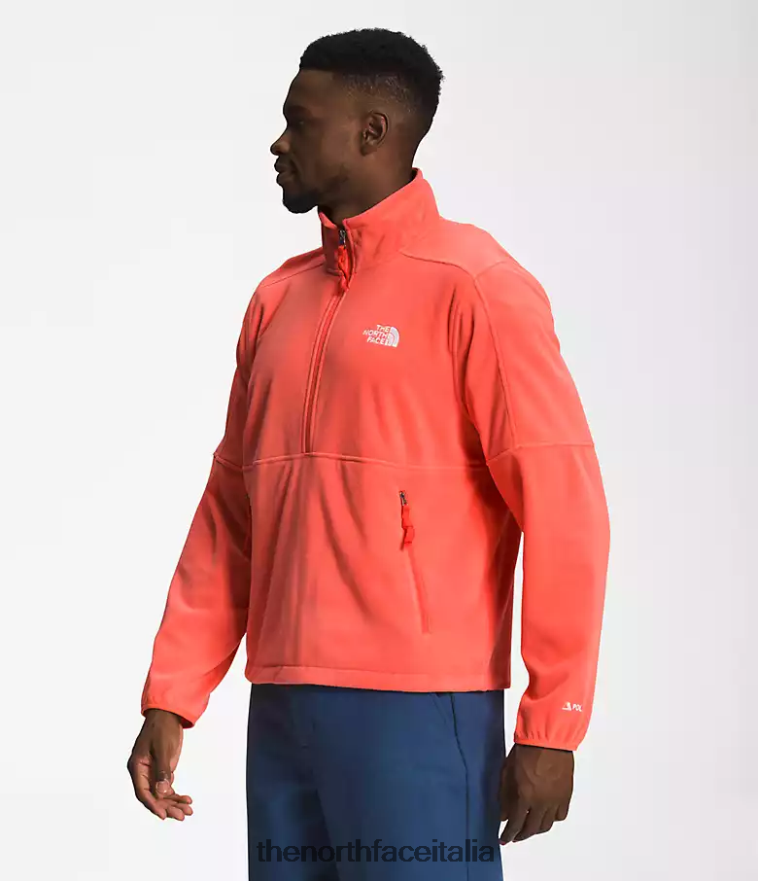 The North Face vestiario 460N8D303 arancione retrò uomini tnf polartec 100 -zip