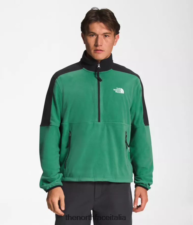 The North Face vestiario 460N8D305 verde erba intenso uomini tnf polartec 100 -zip