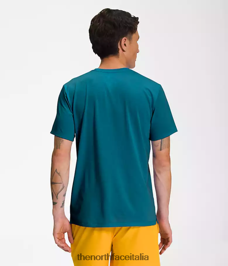 The North Face vestiario 460N8D1260 corallo blu uomini vagare a maniche corte
