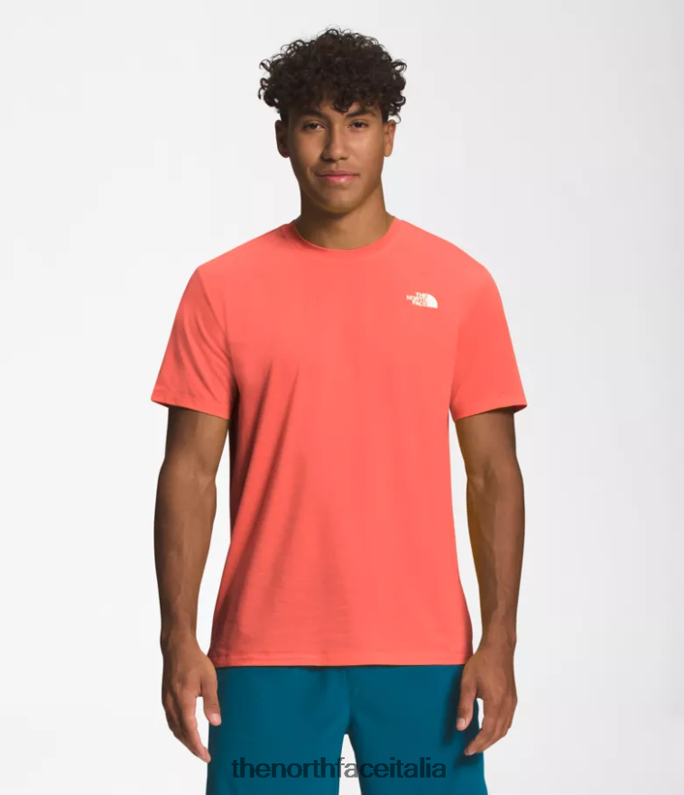 The North Face vestiario 460N8D1261 arancione retrò uomini vagare a maniche corte