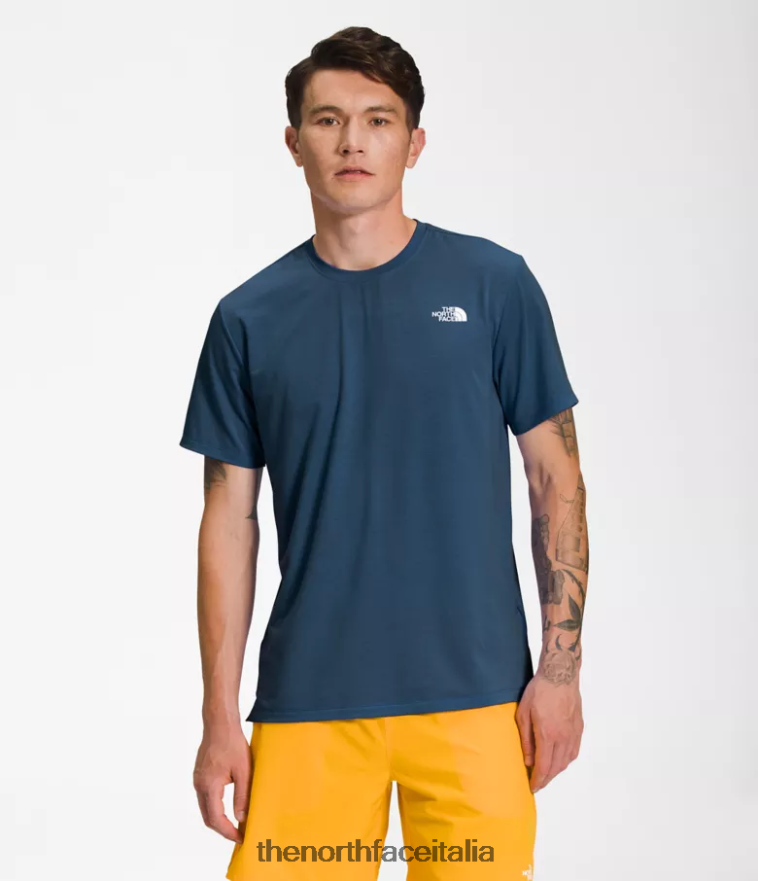 The North Face vestiario 460N8D1262 blu ombroso uomini vagare a maniche corte