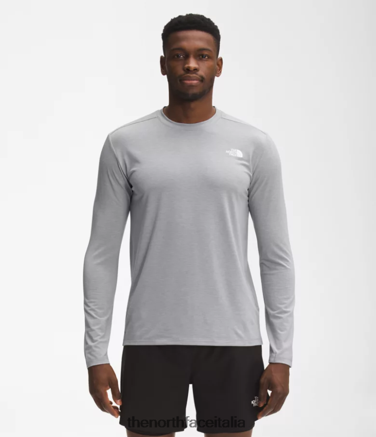 The North Face vestiario 460N8D21 fusione di erica grigia uomini vagare a maniche lunghe