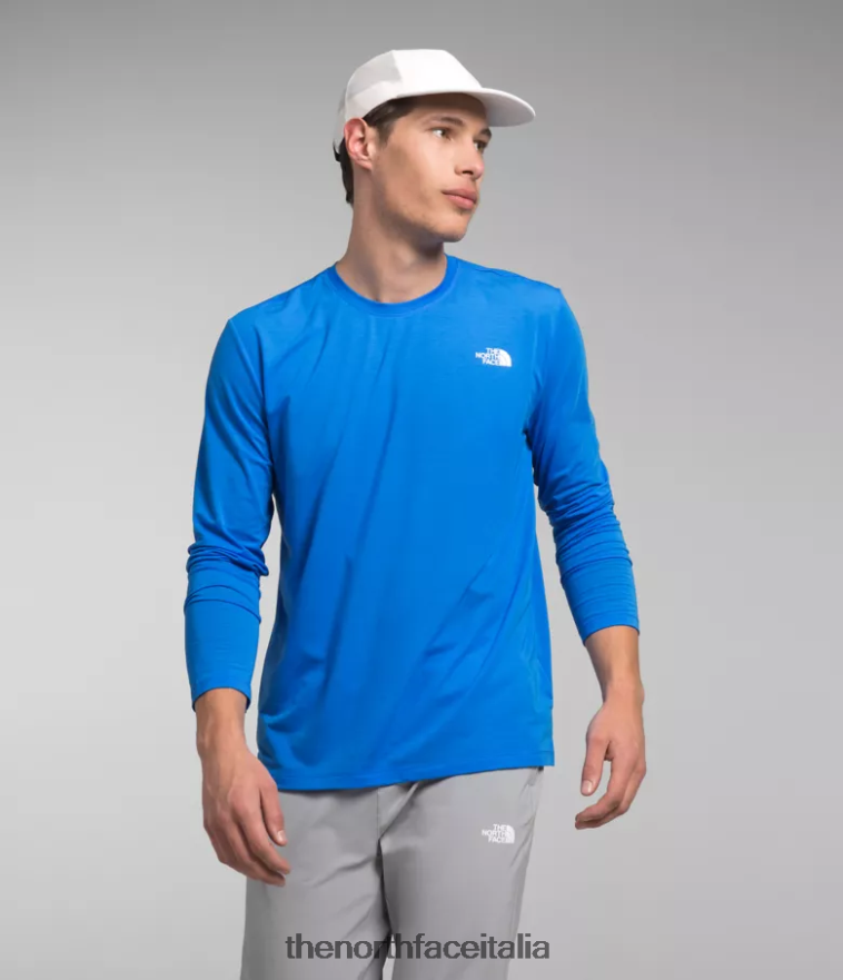 The North Face vestiario 460N8D22 blu ottico uomini vagare a maniche lunghe