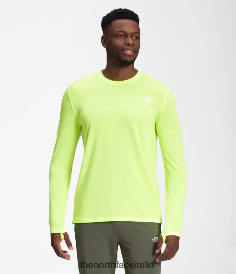 The North Face vestiario 460N8D23 led giallo uomini vagare a maniche lunghe