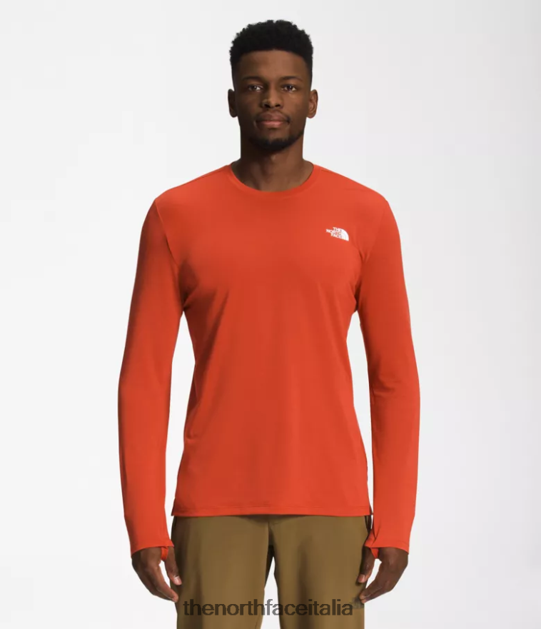The North Face vestiario 460N8D24 bronzo arrugginito uomini vagare a maniche lunghe