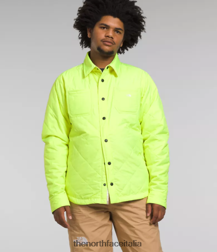 The North Face vestiario 460N8D299 plaid giallo led/marrone pratico uomini Flanella isolante Fort Point