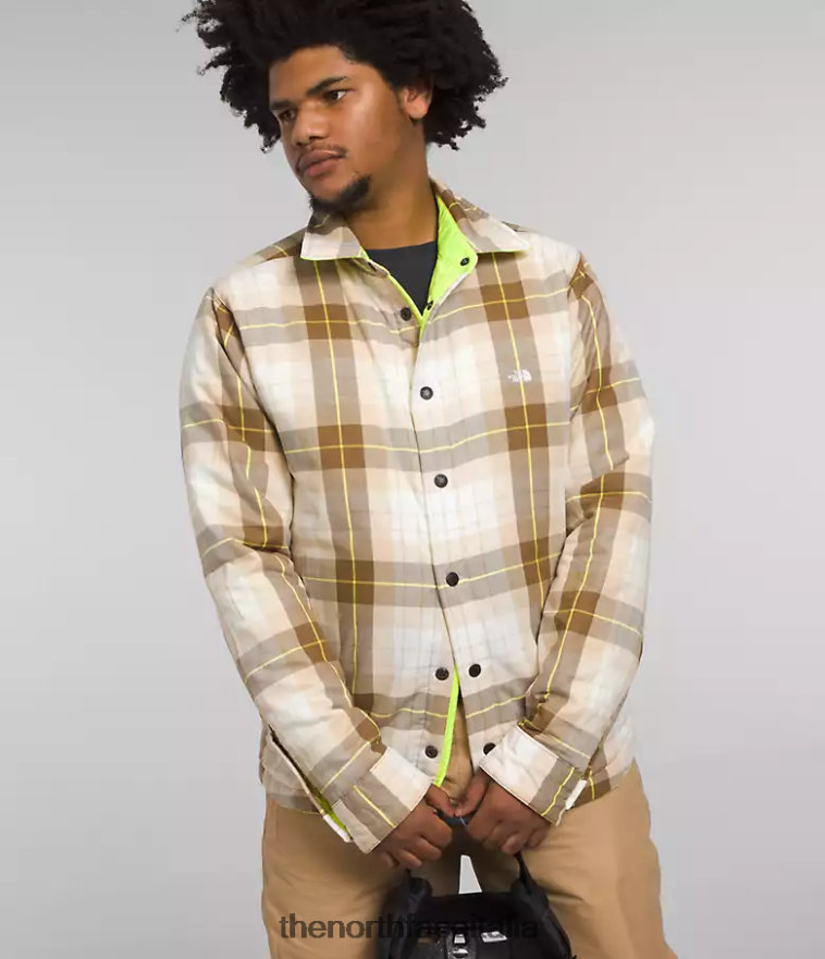 The North Face vestiario 460N8D299 plaid giallo led/marrone pratico uomini Flanella isolante Fort Point