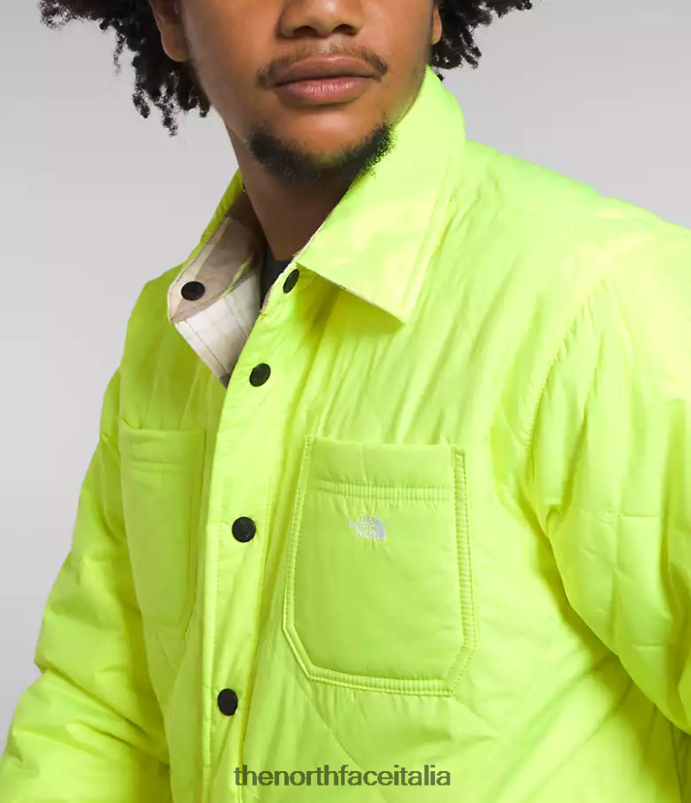 The North Face vestiario 460N8D299 plaid giallo led/marrone pratico uomini Flanella isolante Fort Point
