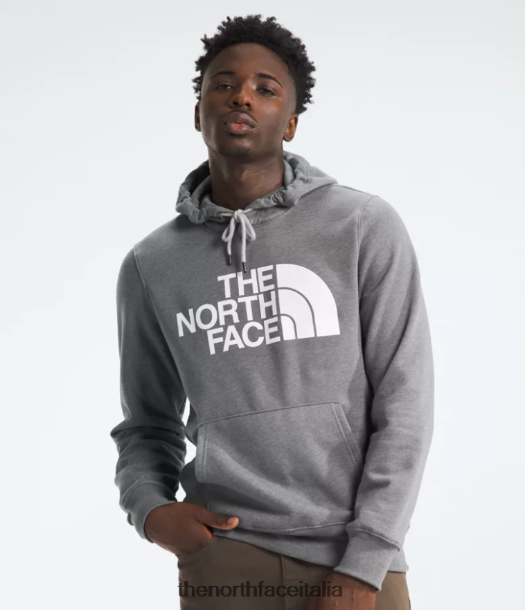 The North Face vestiario 460N8D104 tnf grigio medio erica/tnf bianco uomini Felpa con cappuccio a mezza cupola