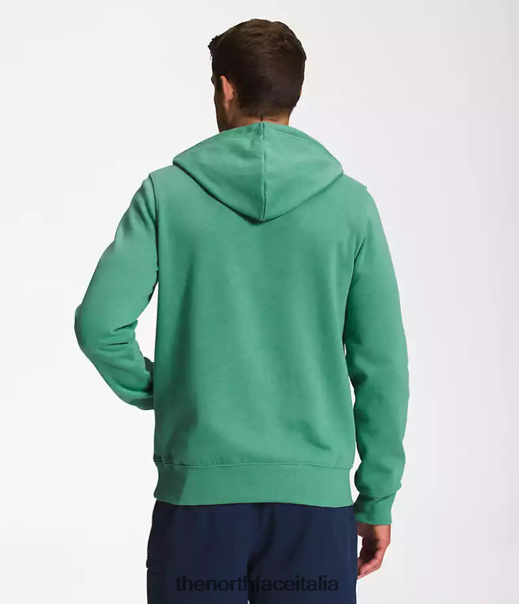 The North Face vestiario 460N8D109 verde erba intenso/bianco tnf uomini Felpa con cappuccio a mezza cupola