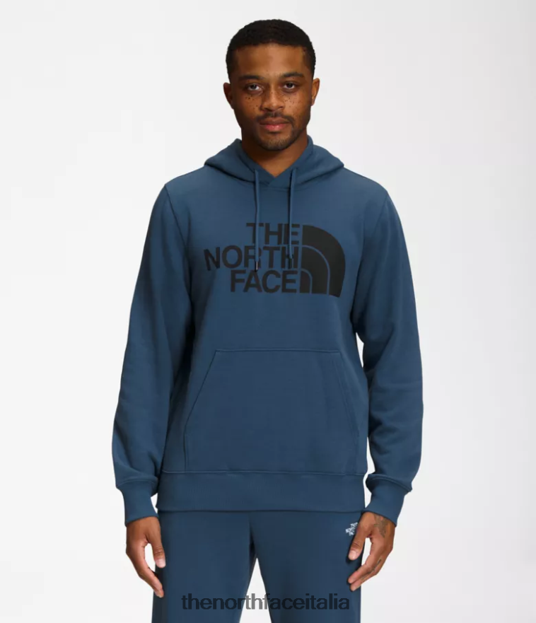 The North Face vestiario 460N8D110 blu ombreggiato/tnf nero uomini Felpa con cappuccio a mezza cupola - Clicca l'immagine per chiudere