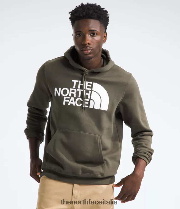The North Face vestiario 460N8D113 nuovo verde tortora uomini Felpa con cappuccio a mezza cupola