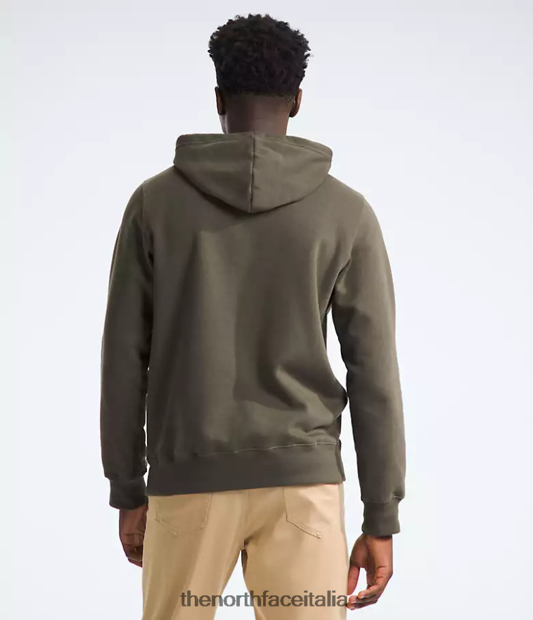 The North Face vestiario 460N8D113 nuovo verde tortora uomini Felpa con cappuccio a mezza cupola
