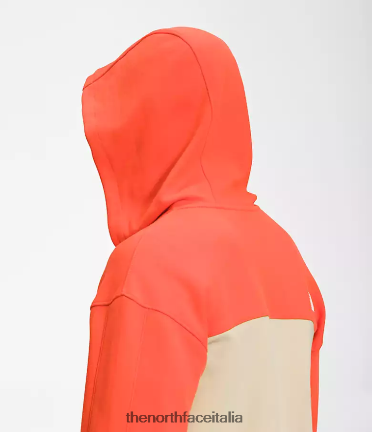 The North Face vestiario 460N8D208 ghiaia/arancio retrò uomini Felpa con cappuccio e zip intera tnf tech
