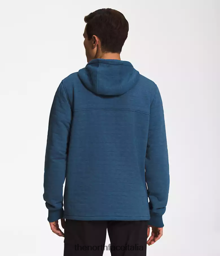 The North Face vestiario 460N8D652 erica bianca blu ombrosa uomini Felpa con cappuccio e zip intera trapuntata a punta lunga