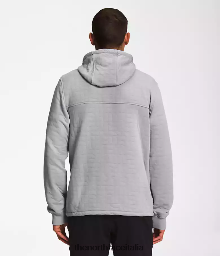 The North Face vestiario 460N8D653 fusione di erica bianca grigia uomini Felpa con cappuccio e zip intera trapuntata a punta lunga