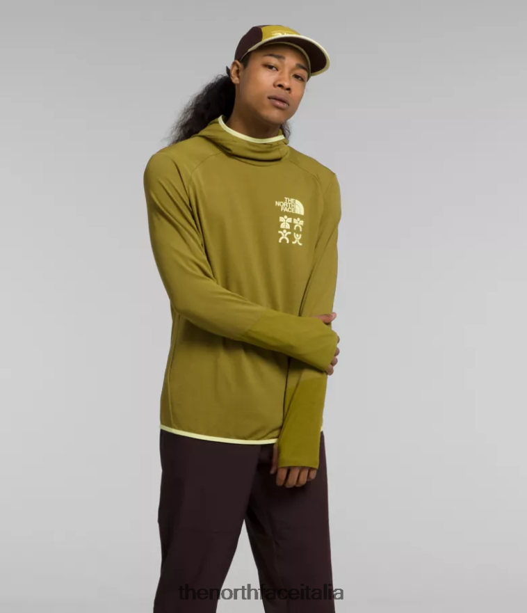 The North Face vestiario 460N8D550 muschio di zolfo uomini Felpa con cappuccio Cerro Alto da trailwear
