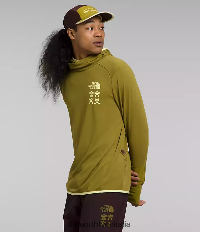 The North Face vestiario 460N8D550 muschio di zolfo uomini Felpa con cappuccio Cerro Alto da trailwear