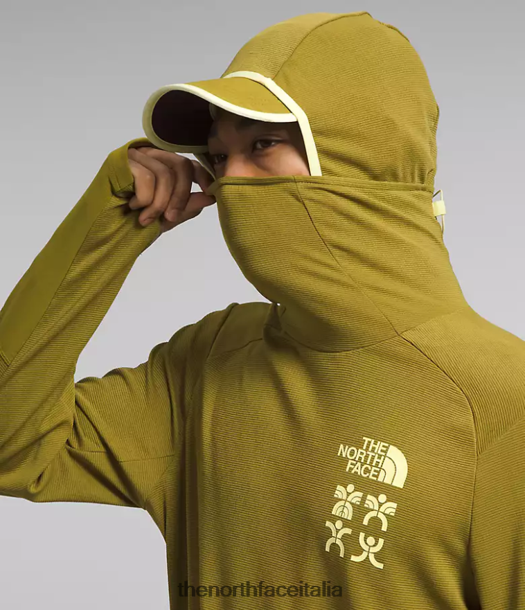 The North Face vestiario 460N8D550 muschio di zolfo uomini Felpa con cappuccio Cerro Alto da trailwear