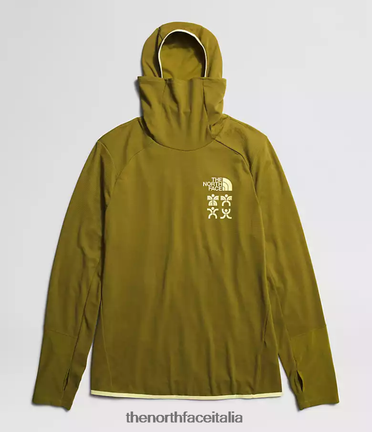 The North Face vestiario 460N8D550 muschio di zolfo uomini Felpa con cappuccio Cerro Alto da trailwear