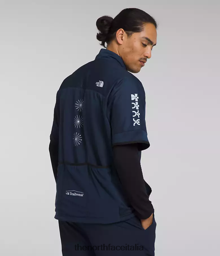 The North Face vestiario 460N8D606 summit blu scuro/tnf nero uomini Calda camicia invernale da trailwear