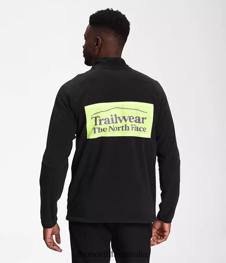 The North Face vestiario 460N8D650 tnf nero/led giallo uomini trailwear fantasia cresta -zip