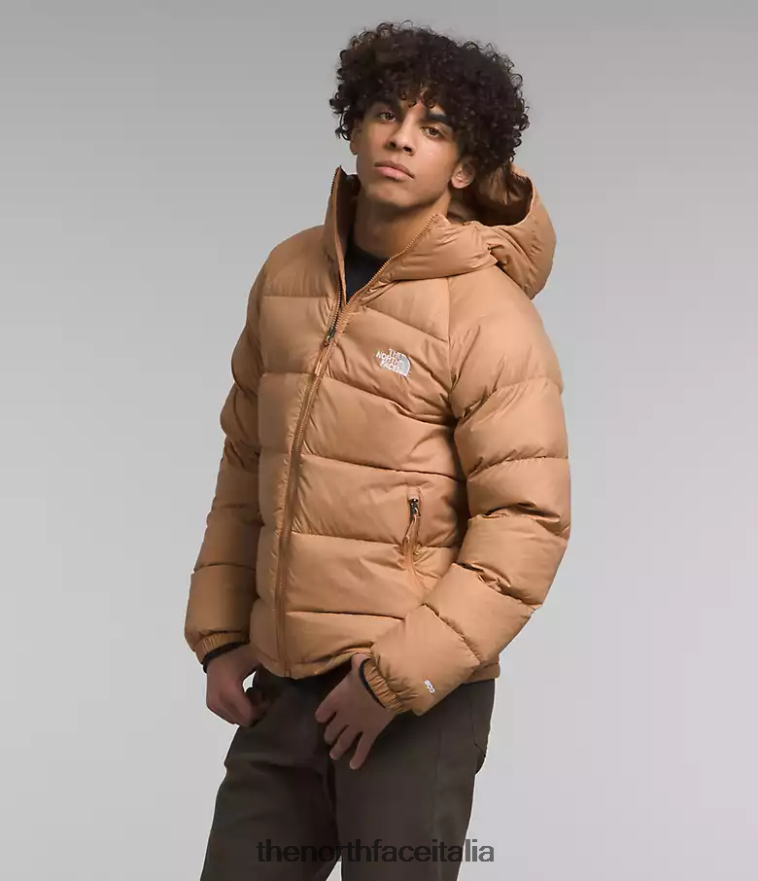 The North Face vestiario 460N8D641 burro di mandorle uomini Felpa con cappuccio in piumino idrenalite