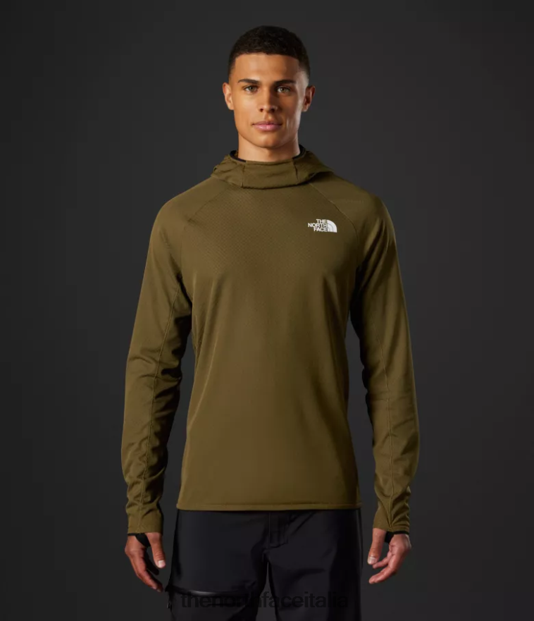 The North Face vestiario 460N8D348 olivo militare uomini Felpa con cappuccio e cappuccio Summit Series Futurefleece lt
