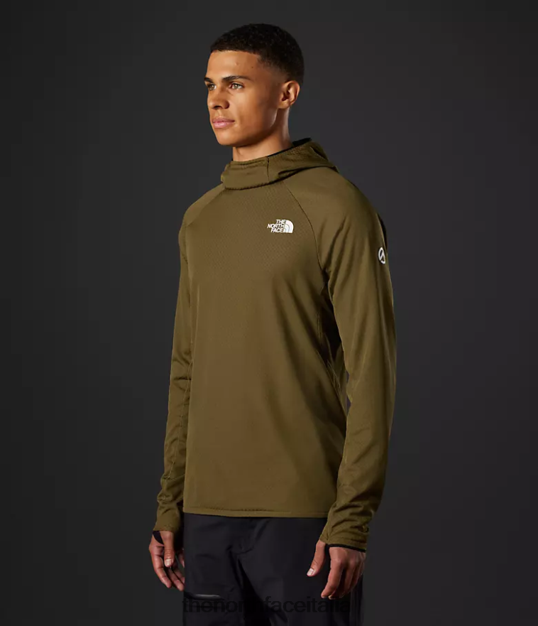 The North Face vestiario 460N8D348 olivo militare uomini Felpa con cappuccio e cappuccio Summit Series Futurefleece lt