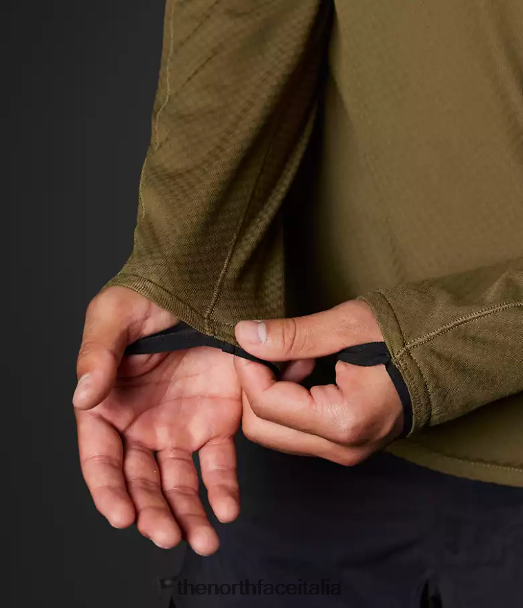 The North Face vestiario 460N8D348 olivo militare uomini Felpa con cappuccio e cappuccio Summit Series Futurefleece lt