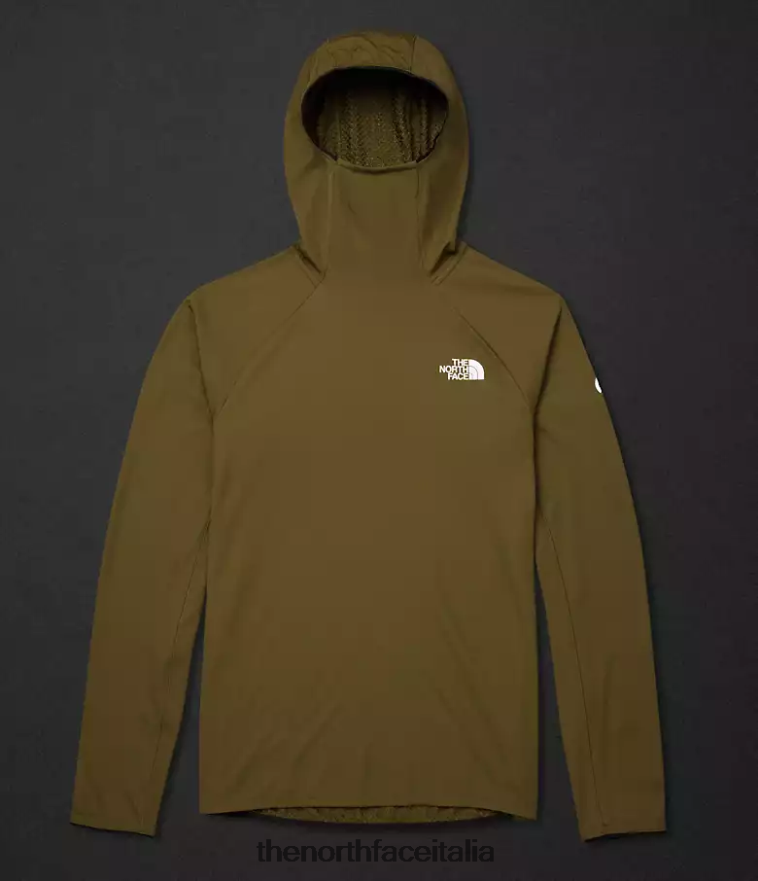 The North Face vestiario 460N8D348 olivo militare uomini Felpa con cappuccio e cappuccio Summit Series Futurefleece lt