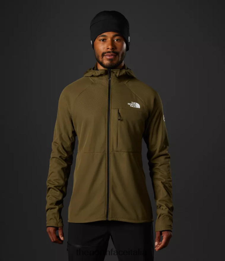 The North Face vestiario 460N8D404 olivo militare uomini Felpa con cappuccio e zip intera Summit Series Futurefleece