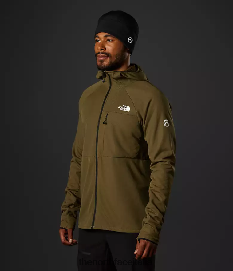 The North Face vestiario 460N8D404 olivo militare uomini Felpa con cappuccio e zip intera Summit Series Futurefleece