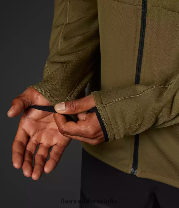 The North Face vestiario 460N8D404 olivo militare uomini Felpa con cappuccio e zip intera Summit Series Futurefleece