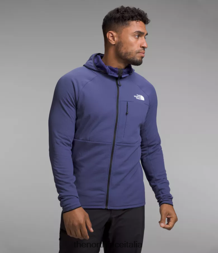 The North Face vestiario 460N8D405 grotta blu uomini Felpa con cappuccio e zip intera Summit Series Futurefleece - Clicca l'immagine per chiudere