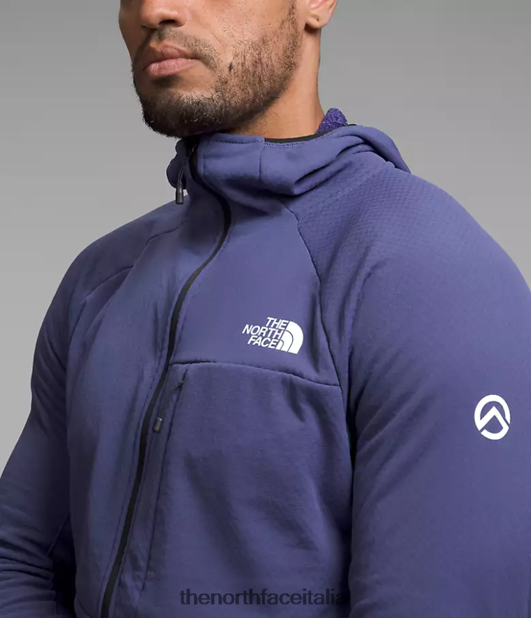 The North Face vestiario 460N8D405 grotta blu uomini Felpa con cappuccio e zip intera Summit Series Futurefleece