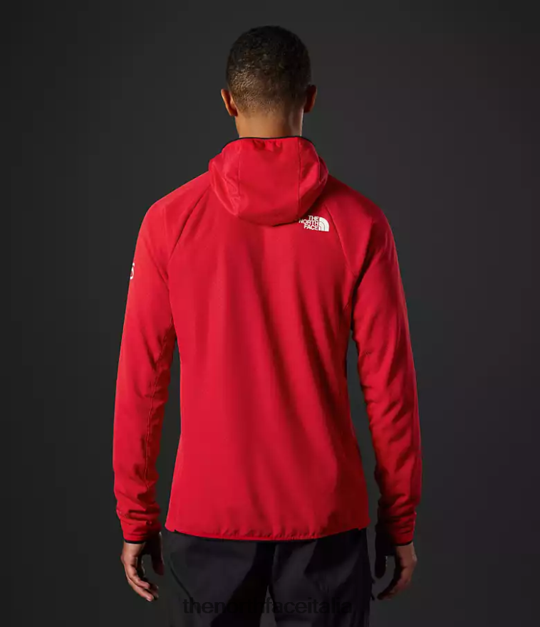 The North Face vestiario 460N8D406 grazie rosso uomini Felpa con cappuccio e zip intera Summit Series Futurefleece