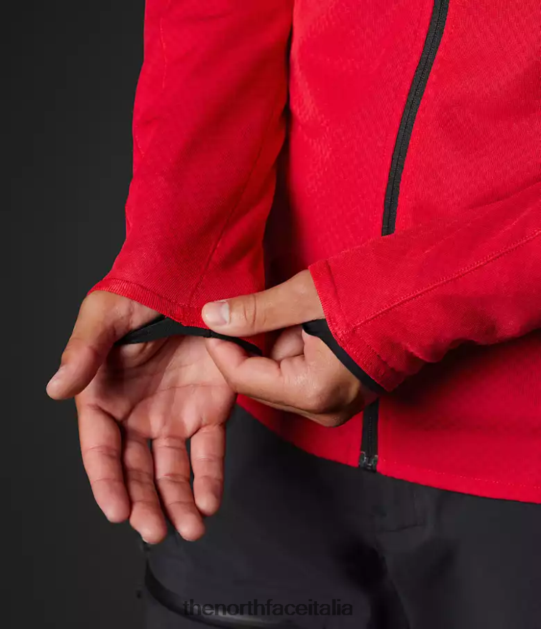 The North Face vestiario 460N8D406 grazie rosso uomini Felpa con cappuccio e zip intera Summit Series Futurefleece