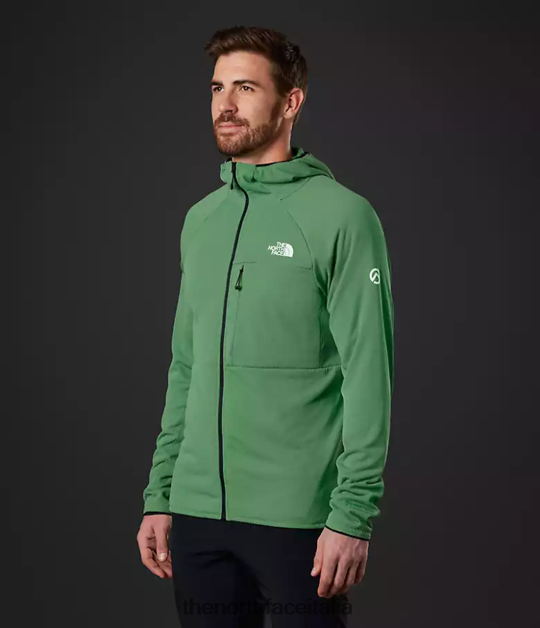 The North Face vestiario 460N8D407 verde erba intenso uomini Felpa con cappuccio e zip intera Summit Series Futurefleece