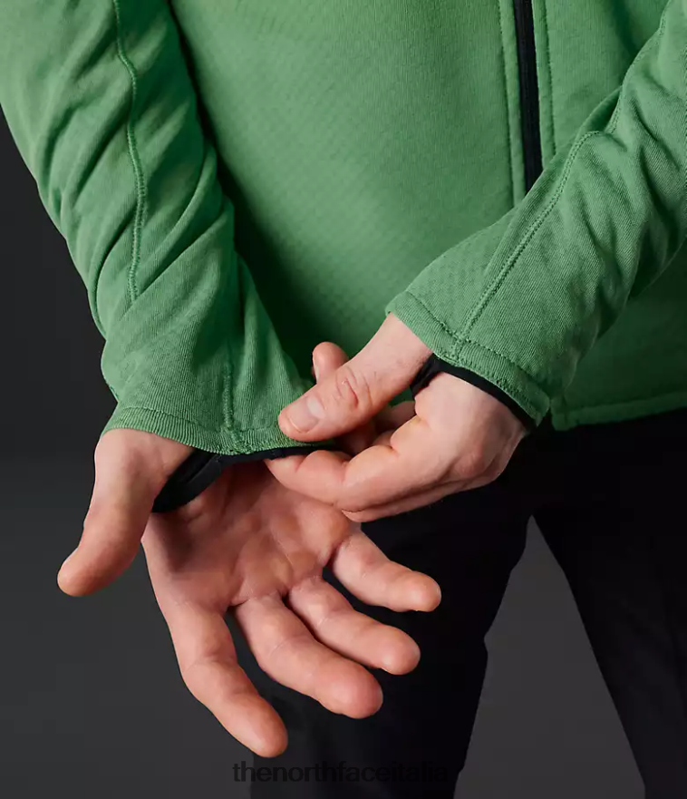 The North Face vestiario 460N8D407 verde erba intenso uomini Felpa con cappuccio e zip intera Summit Series Futurefleece