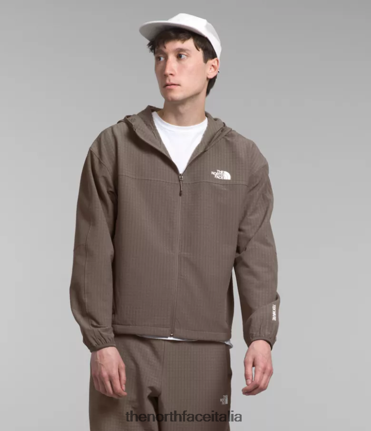 The North Face vestiario 460N8D832 marrone falco uomini Felpa con cappuccio a griglia Tekware