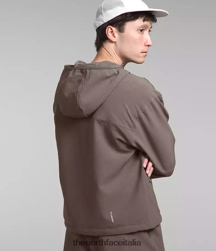 The North Face vestiario 460N8D832 marrone falco uomini Felpa con cappuccio a griglia Tekware