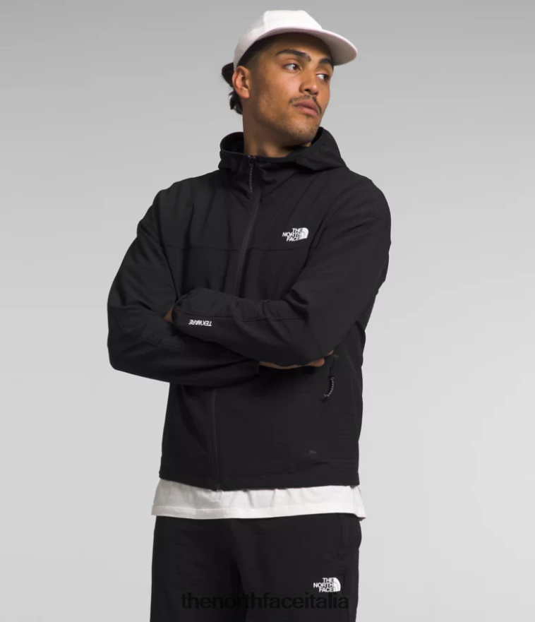 The North Face vestiario 460N8D833 grazie nero uomini Felpa con cappuccio a griglia Tekware