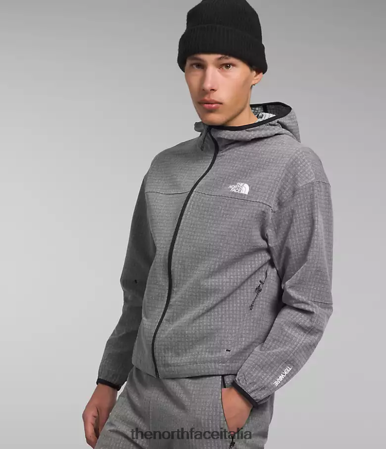 The North Face vestiario 460N8D834 tnf grigio erica medio uomini Felpa con cappuccio a griglia Tekware