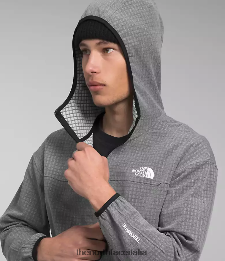 The North Face vestiario 460N8D834 tnf grigio erica medio uomini Felpa con cappuccio a griglia Tekware