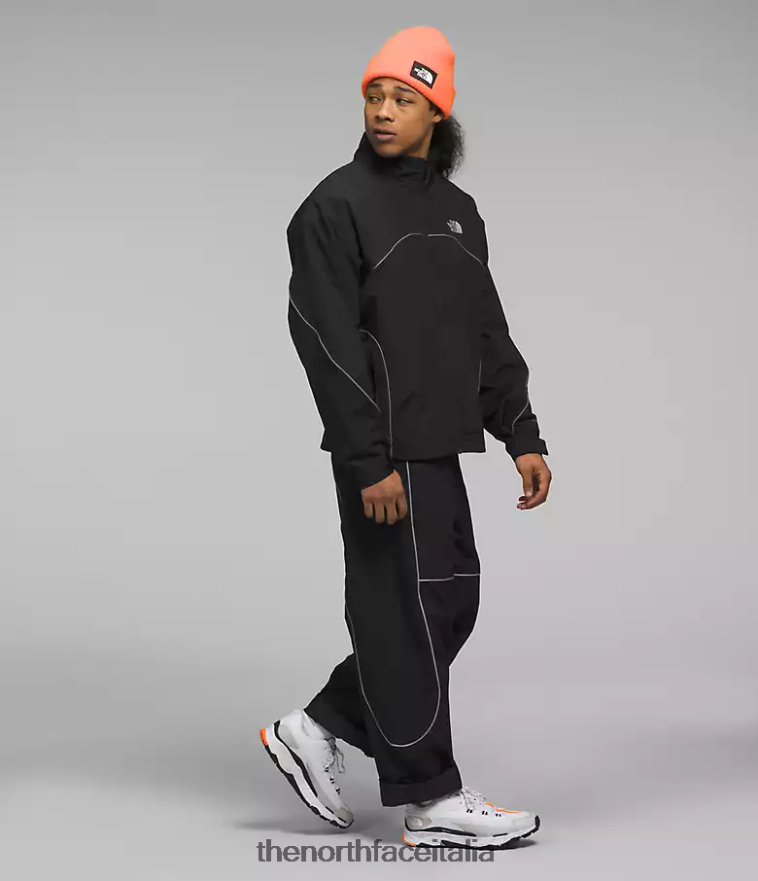 The North Face vestiario 460N8D868 grazie nero uomini giacca a vento con profili in tek