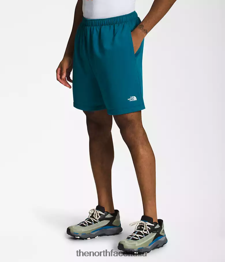 The North Face vestiario 460N8D362 corallo blu uomini pantaloncini in pile con logo semplice